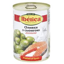 Оливки з сьомгою 280г Iberica